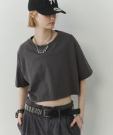 AIVER 16/-ウォッシュ天竺クロップドS/S TEE
