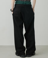 AIVER レイヤードバギーデニムスラックス