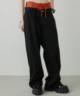 AIVER レイヤードバギーデニムスラックス