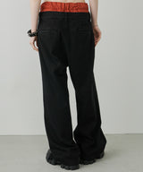 AIVER レイヤードバギーデニムスラックス