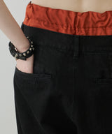 AIVER レイヤードバギーデニムスラックス