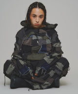 AIVER ボロハーフジップパーカー