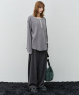 AIVER ヘビーワッフルヘンリーネックL/S TEE
