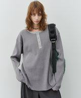 AIVER ヘビーワッフルヘンリーネックL/S TEE