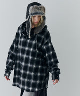 【一部予約】AIVER レイヤードオンブレチェックシャツ