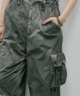 AIVER ムラ染めナイロンカーゴパンツ