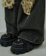 AIVER オーバーダイバギーダメージデニム