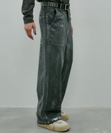 AIVER ペンキ加工バギーデニム