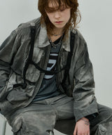 AIVER ムラ染めナイロンボンテージブルゾン