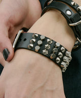 AIVER 3連スタッズレザーバングル