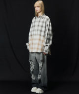 【ONLINE STORE先行予約】AIVER グラデーションブリーチオンブレチェックシャツ