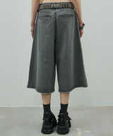 AIVER ワイドクォーターデニムパンツ