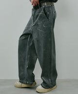 AIVER ペンキ加工バギーデニム