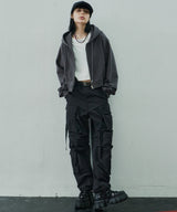 AIVER ヘビーウエイトクロップドフルジップパーカー