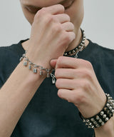 AIVER 3連スタッズレザーバングル