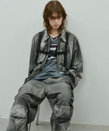 AIVER ムラ染めナイロンボンテージブルゾン