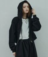 AIVER ヘビーウエイトクロップドフルジップパーカー