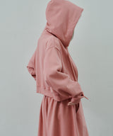 AIVER ヘビーウエイトクロップドフルジップパーカー