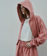 AIVER ヘビーウエイトクロップドフルジップパーカー