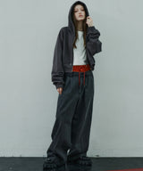 AIVER ヘビーウエイトクロップドフルジップパーカー