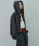 AIVER ヘビーウエイトクロップドフルジップパーカー