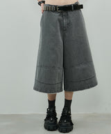 AIVER ワイドクォーターデニムパンツ