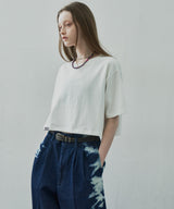 AIVER 16/-ウォッシュ天竺クロップドS/S TEE