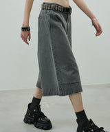 AIVER ワイドクォーターデニムパンツ