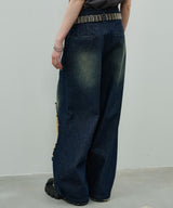 AIVER オーバーダイバギーダメージデニム