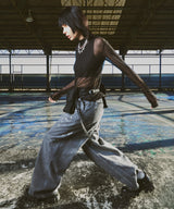 AIVER ペンキ加工バギーデニム