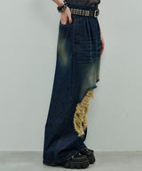 AIVER オーバーダイバギーダメージデニム