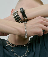 AIVER 3連スタッズレザーバングル