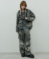 AIVER ムラ染めナイロンボンテージブルゾン