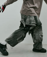 AIVER ムラ染めナイロンカーゴパンツ