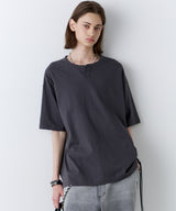 AFF AIVER 16/-ウォッシュ天竺スキッパーS/S TEE