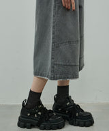 AIVER ワイドクォーターデニムパンツ