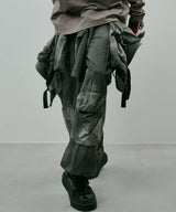 AIVER ムラ染めナイロンカーゴパンツ