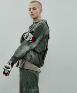 AIVER ムラ染めナイロンボンテージブルゾン