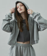 AIVER ヘビーウエイトクロップドフルジップパーカー