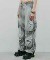 AIVER ムラ染めナイロンカーゴパンツ