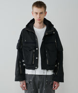 model:H186 B87 W74 H90 着用サイズ:LARGE (ブラック)