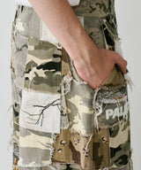 PALEDUSK×AIVER カモボロワイドクォーターパンツ