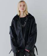 model:H174 B83 W60 H88 着用サイズ:MEDIUM (ブラック)