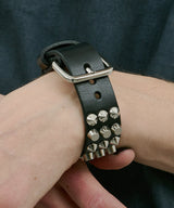 AIVER 3連スタッズレザーバングル