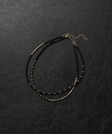 AFF AIVER 天然石ビーズ2連ネックレス MADE IN JAPAN