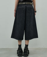 AIVER ワイドクォーターデニムパンツ