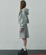 AIVER ヘビーウエイトクロップドフルジップパーカー