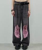 AIVER オーバーダイバギーダメージデニム