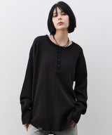 【予約】AIVER ヘビーワッフルヘンリーネックL/S TEE