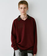 AIVER ナンバリングラグランニットポロ